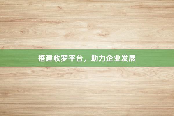 搭建收罗平台，助力企业发展
